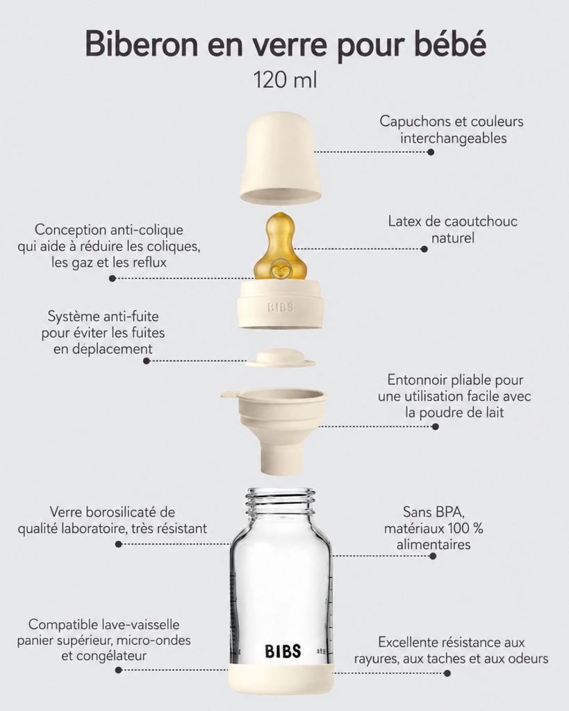 Biberon verre silicone 120ml