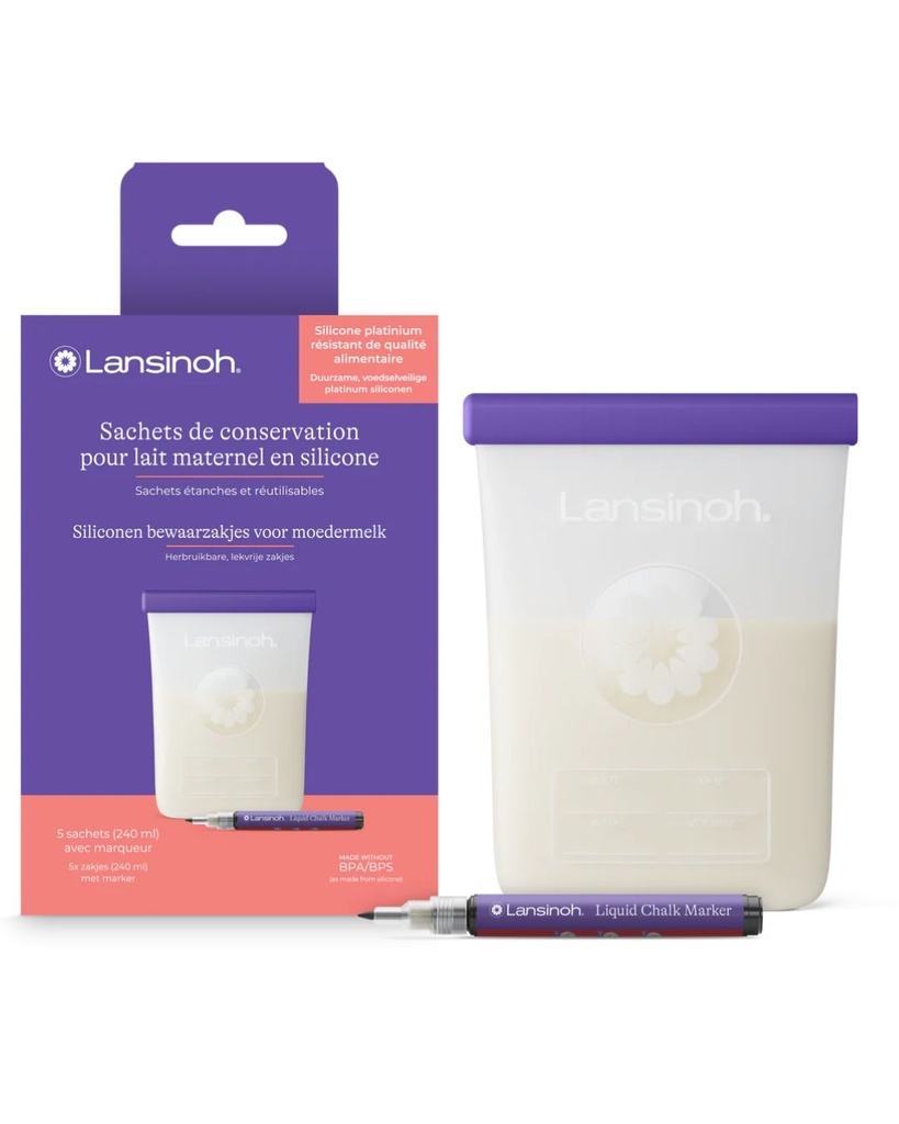 Sachets de conservation du lait maternel en silicone